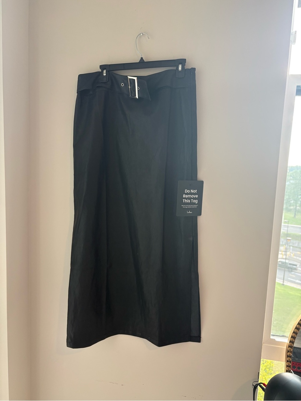 Lulu's Black Belted Midi Skirt